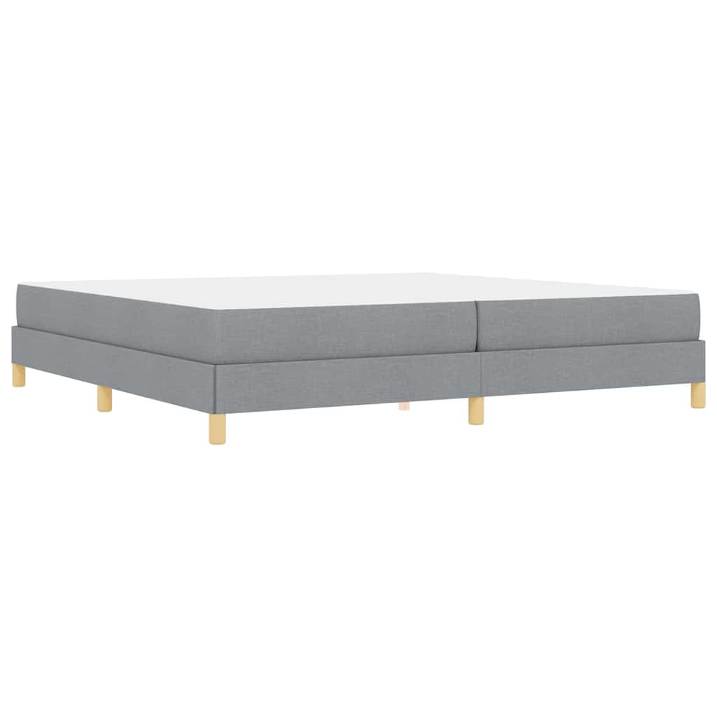 Box spring seng Lysegrå og Brun 200 x 200 cm