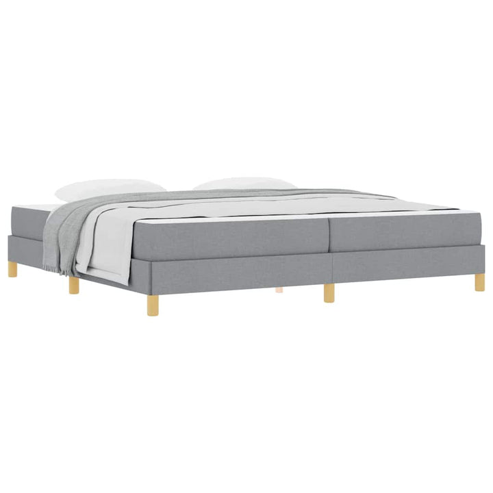Box spring seng Lysegrå og Brun 200 x 200 cm