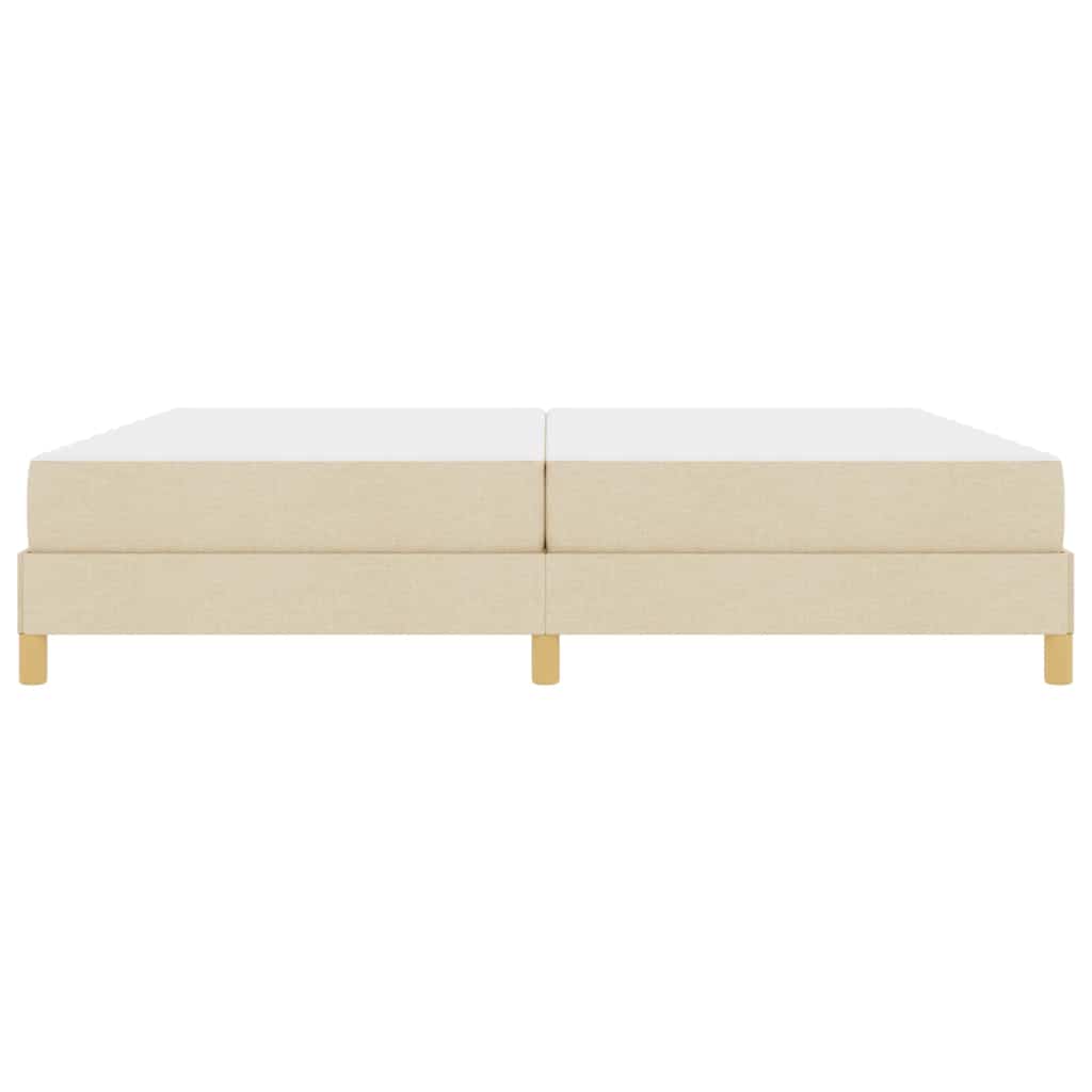 Box spring seng Creme og Brun 200 x 200 cm