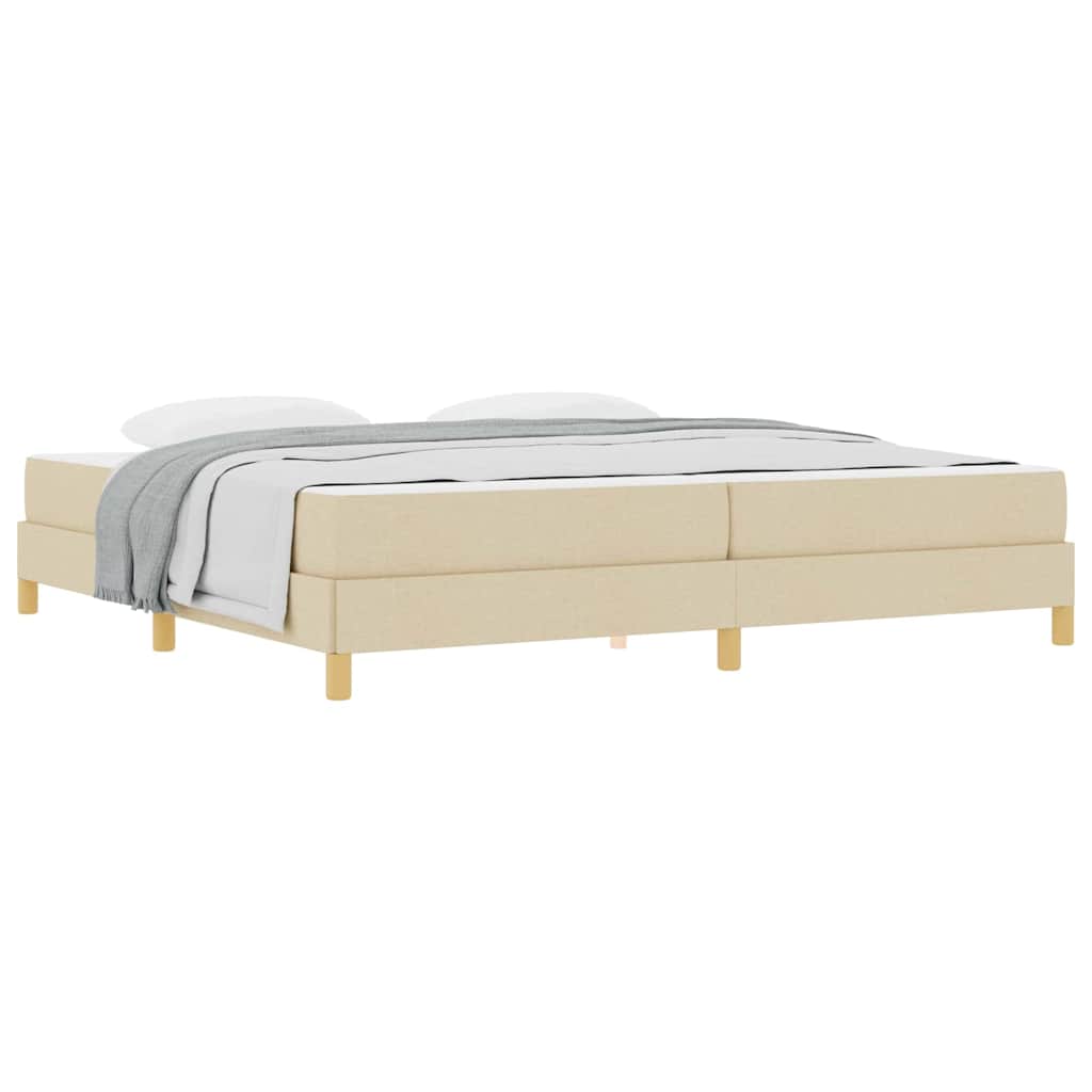 Box spring seng Creme og Brun 200 x 200 cm