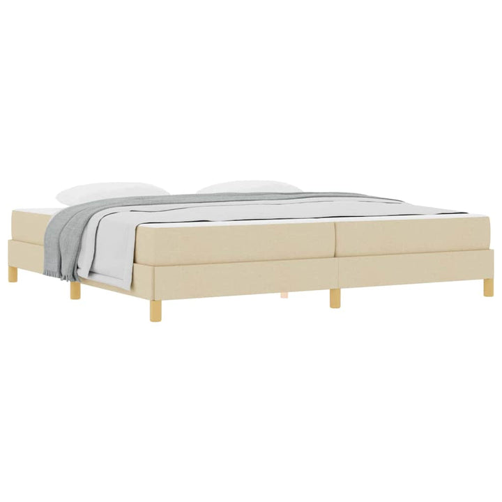 Box spring seng Creme og Brun 200 x 200 cm