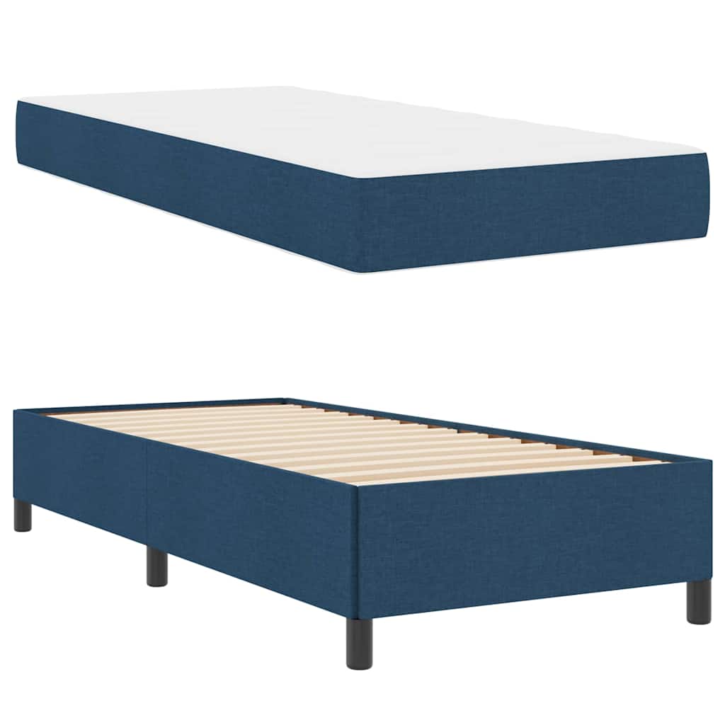 Box spring seng Blå og Sort 80 x 200 cm Stof og konstrueret træ