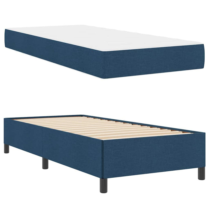 Box spring seng Blå og Sort 80 x 200 cm Stof og konstrueret træ