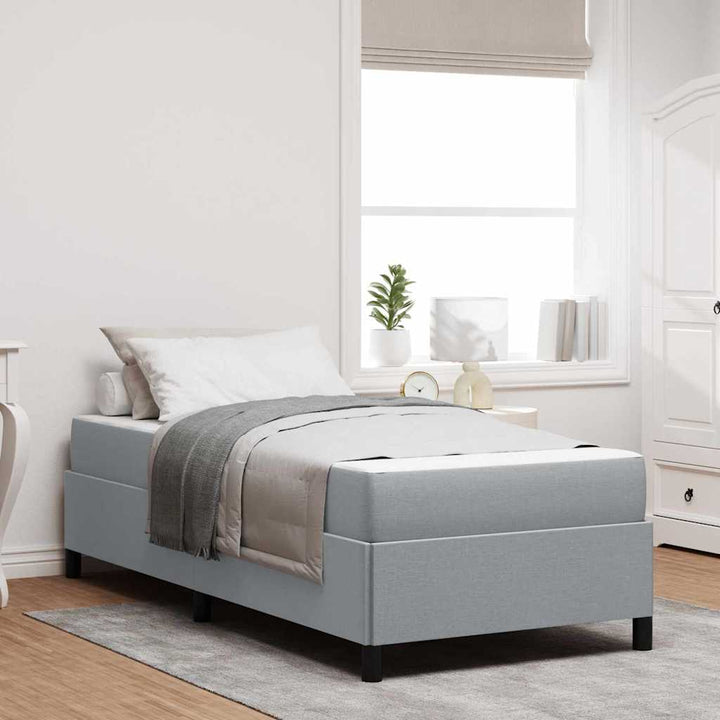 Box spring seng Lys grå og sort 90 x 190 cm