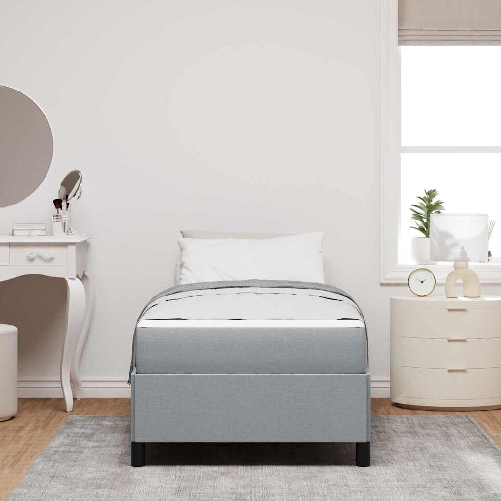 Box spring seng Lys grå og sort 90 x 190 cm