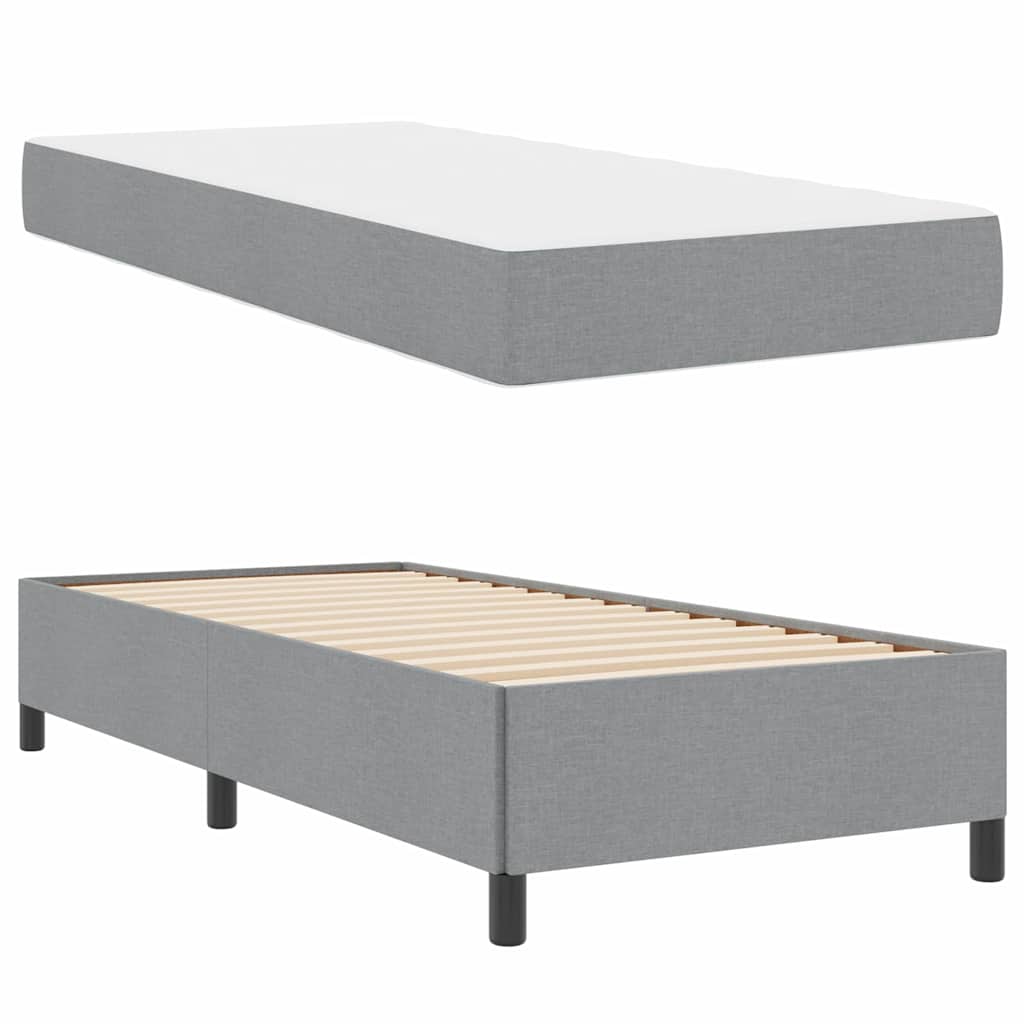 Box spring seng Lys grå og sort 90 x 200 cm