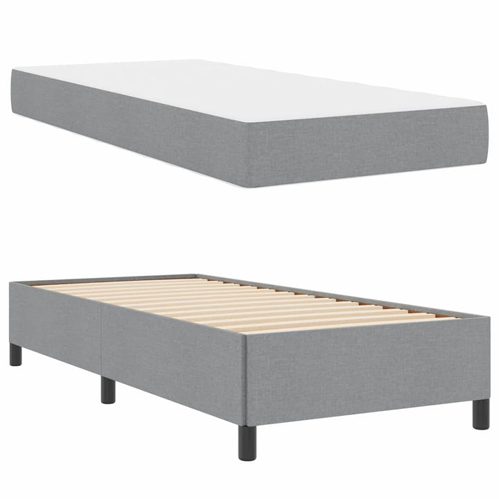 Box spring seng Lys grå og sort 90 x 200 cm
