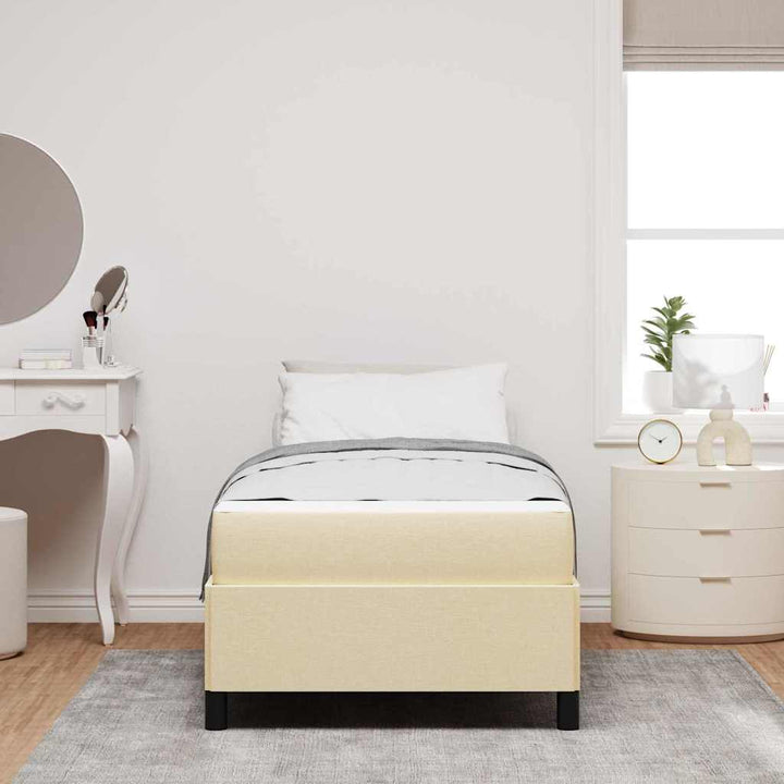 Box spring seng Creme og Sort 100 x 200 cm