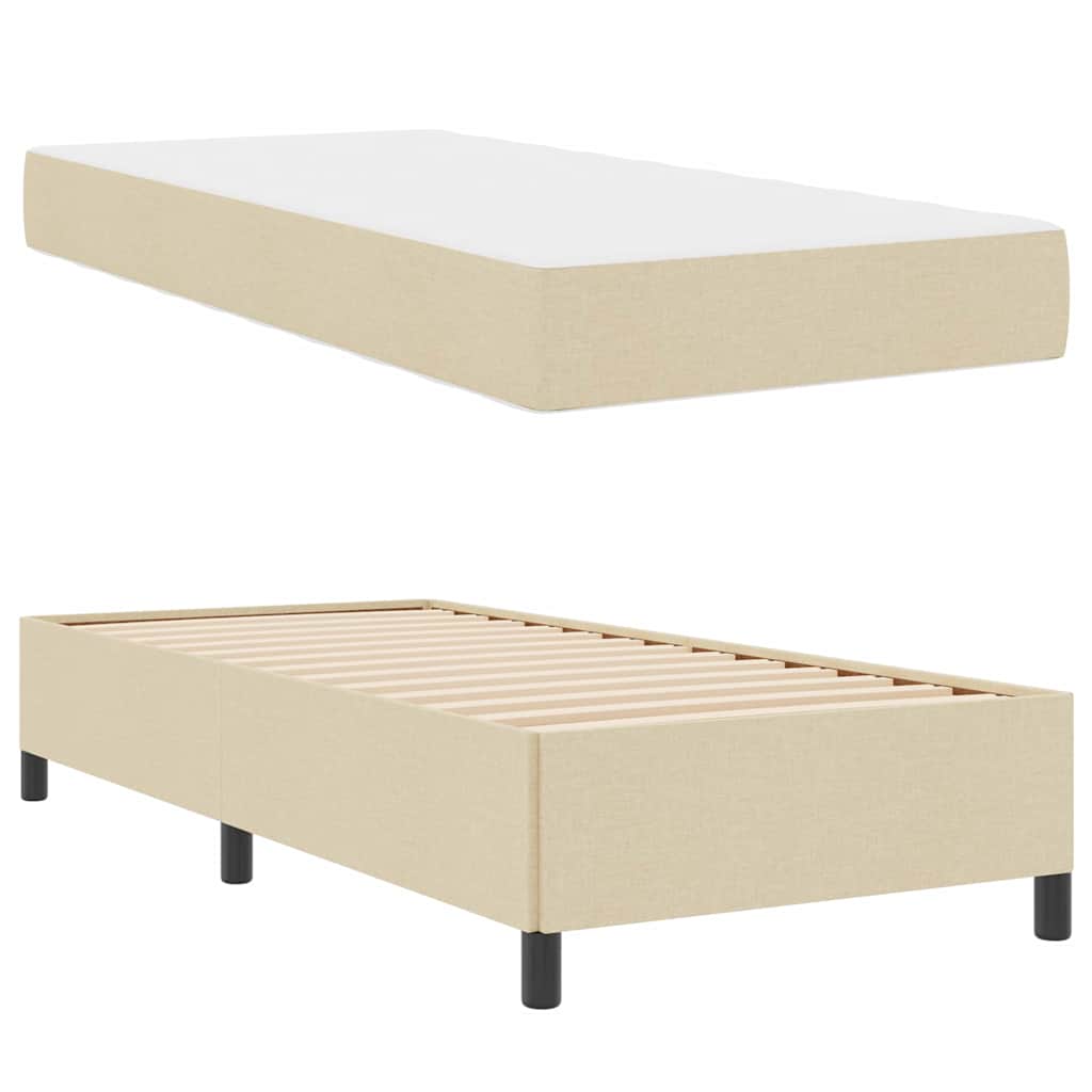 Box spring seng Creme og Sort 100 x 200 cm