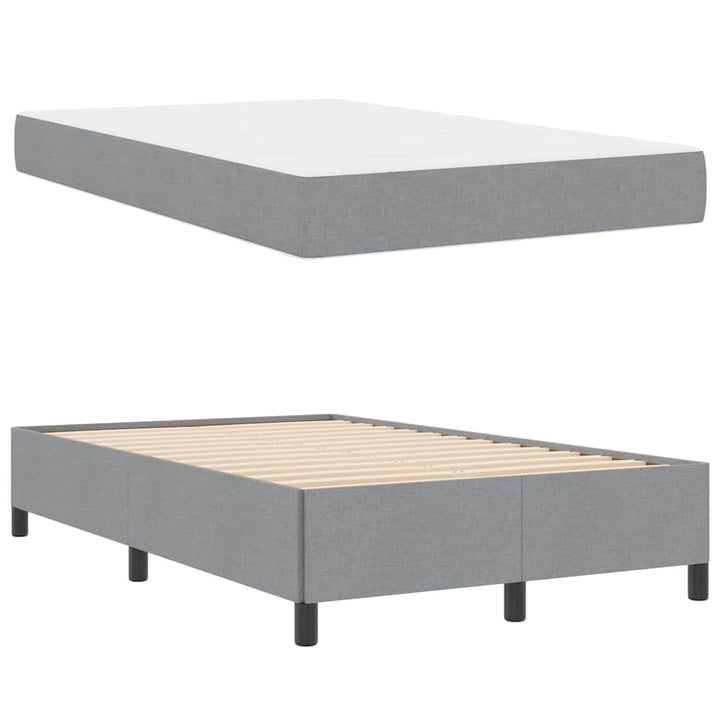 Box spring seng Lys grå og sort 120 x 200 cm