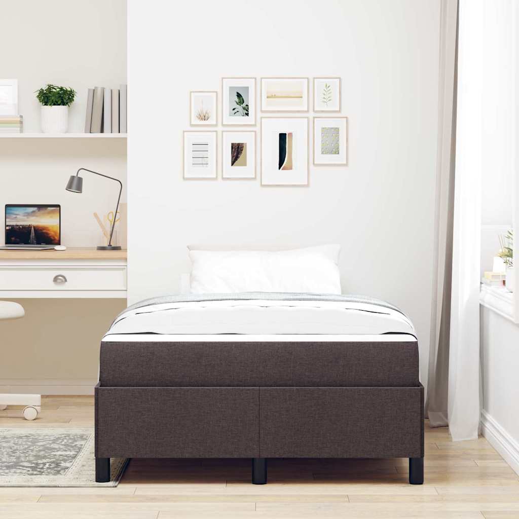 Box spring seng Brun 120 x 200 cm Stof og konstrueret træ