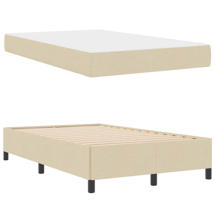 Box spring seng Creme og Sort 120 x 200 cm