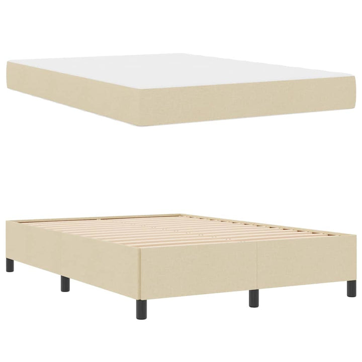 Box spring seng Creme og Sort 140 x 190 cm