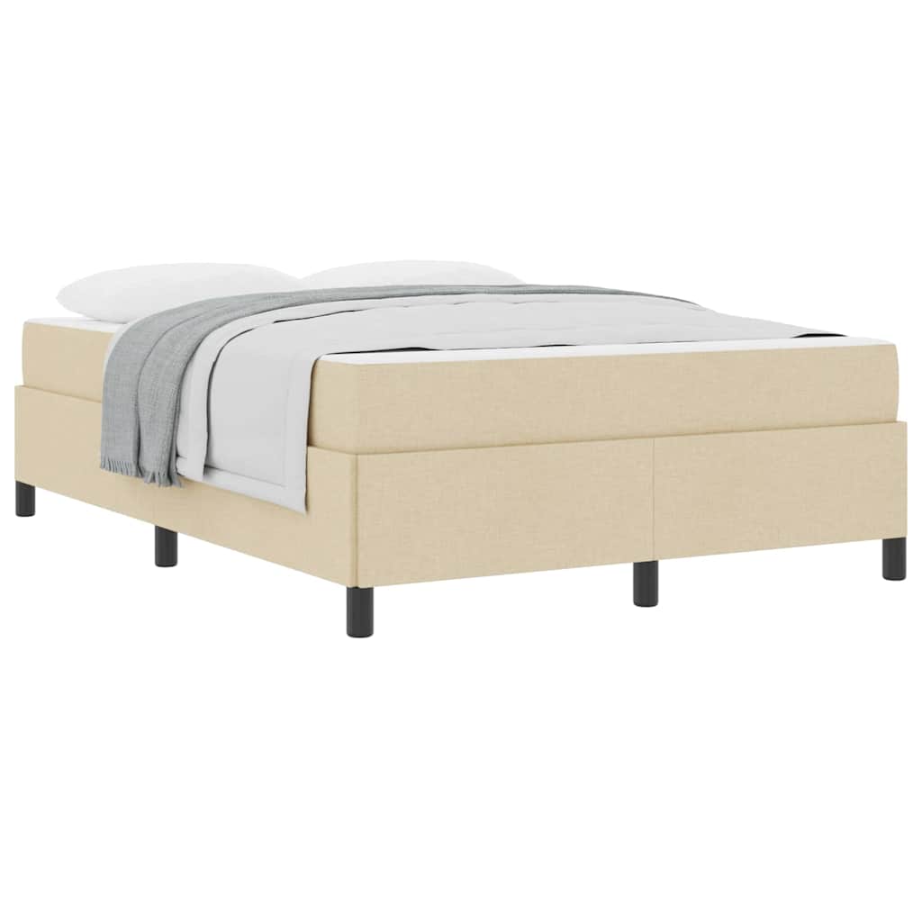 Box spring seng Creme og Sort 140 x 190 cm