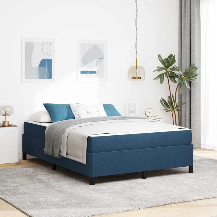 Box spring seng Blå og Sort 140 x 200 cm