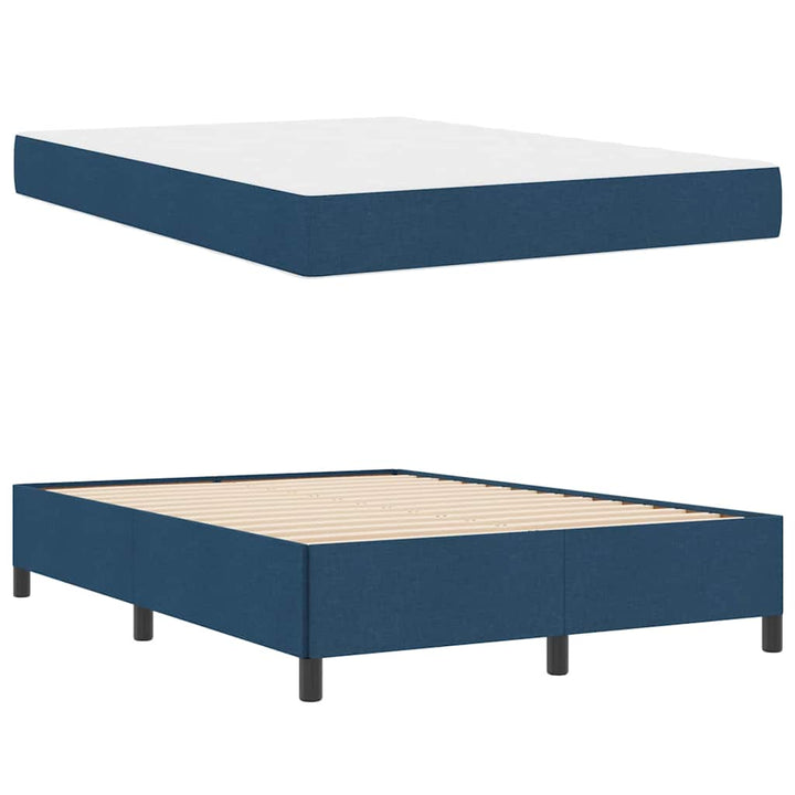 Box spring seng Blå og Sort 140 x 200 cm