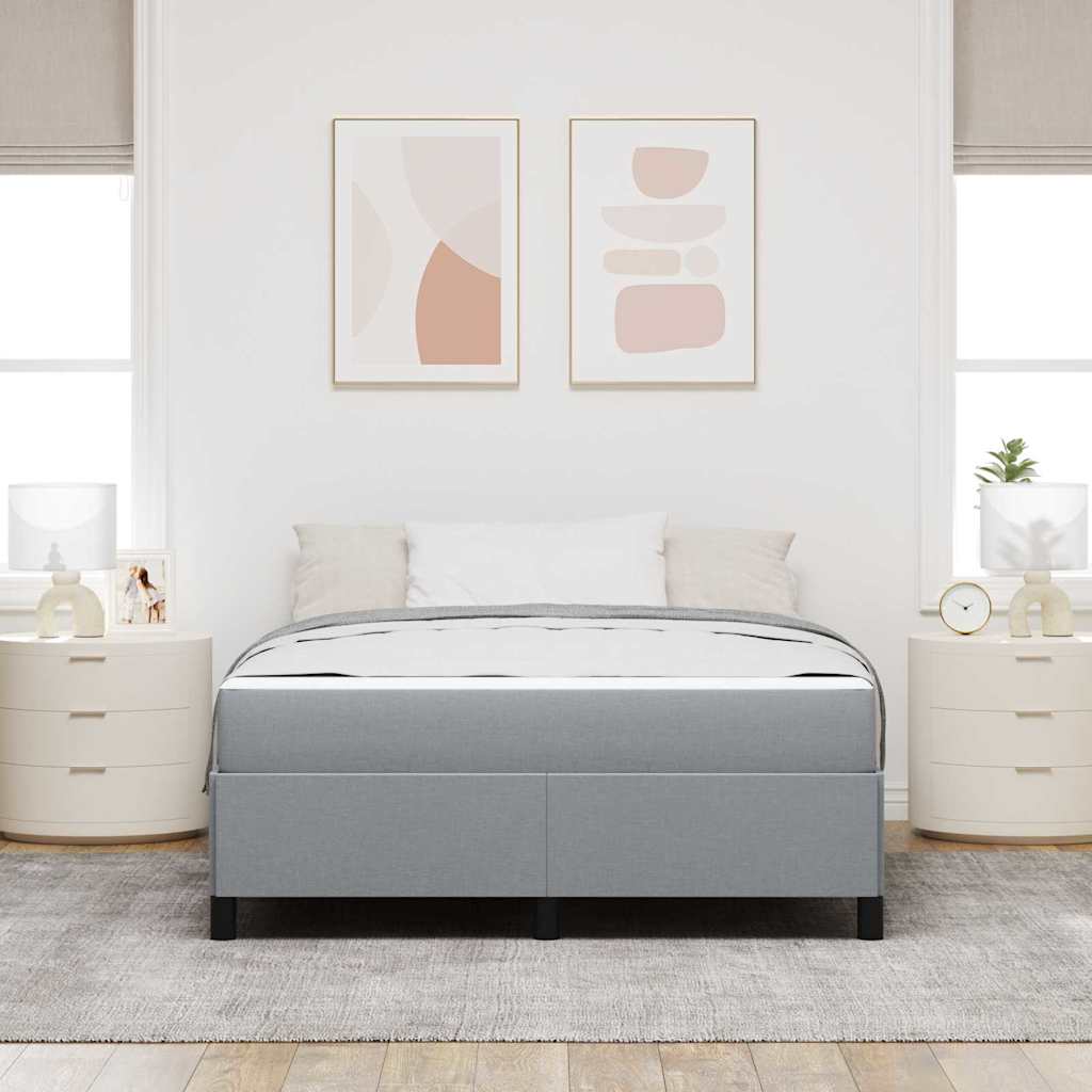 Box spring seng Lys grå og sort 160 x 200 cm