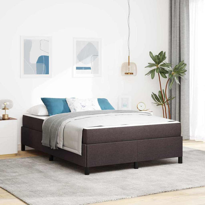 Box spring seng Brun 160 x 200 cm Stof og konstrueret træ