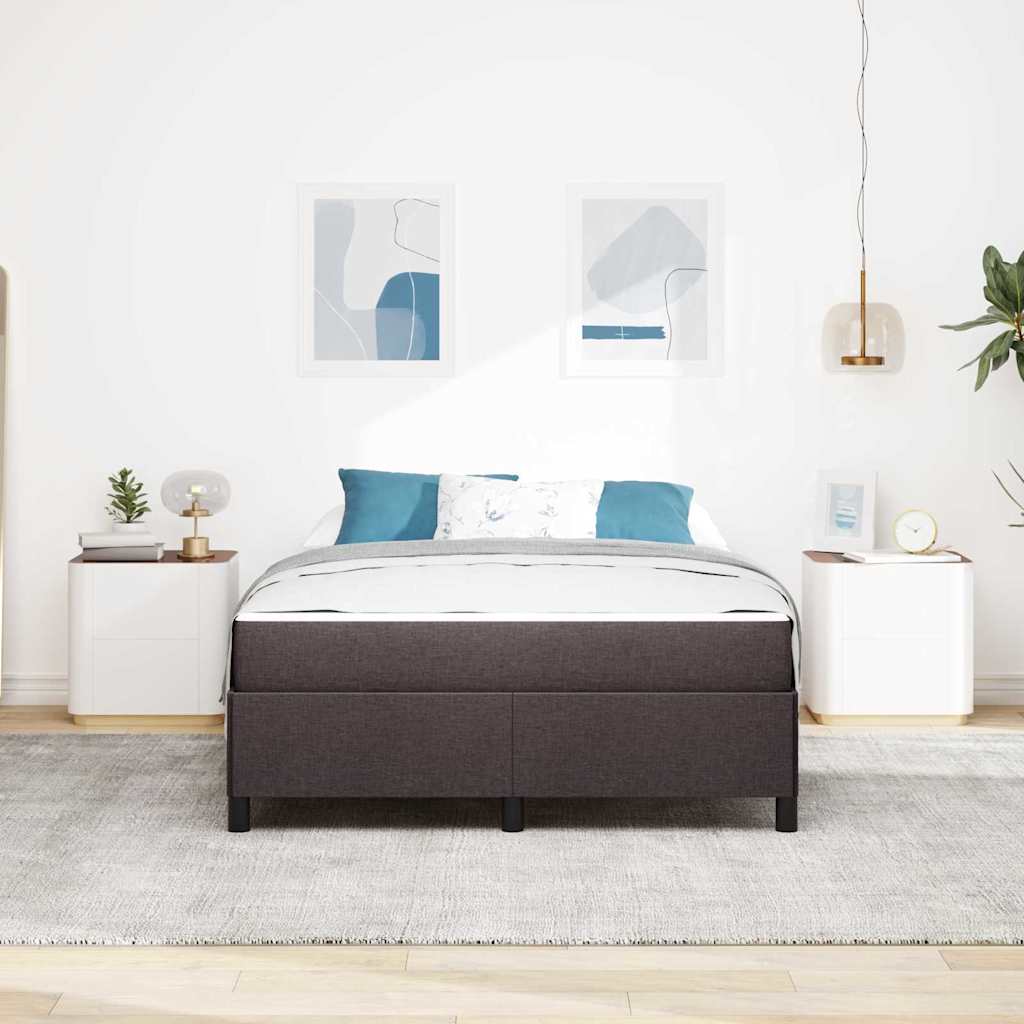 Box spring seng Brun 160 x 200 cm Stof og konstrueret træ
