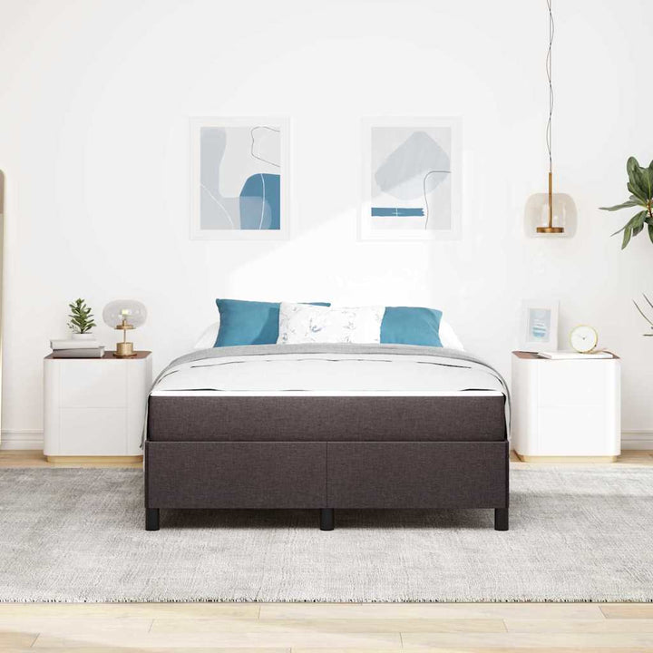 Box spring seng Brun 160 x 200 cm Stof og konstrueret træ