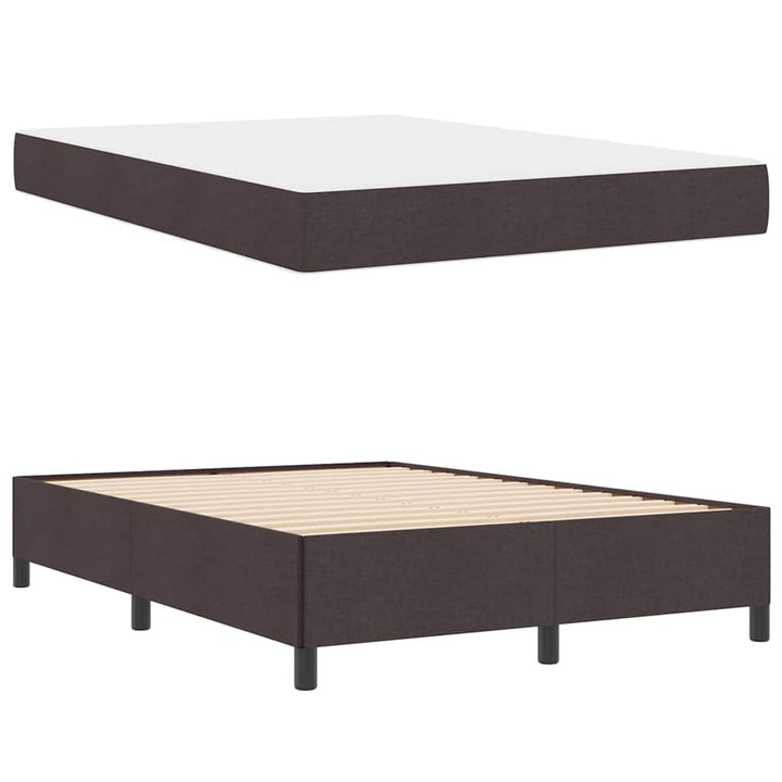 Box spring seng Brun 160 x 200 cm Stof og konstrueret træ