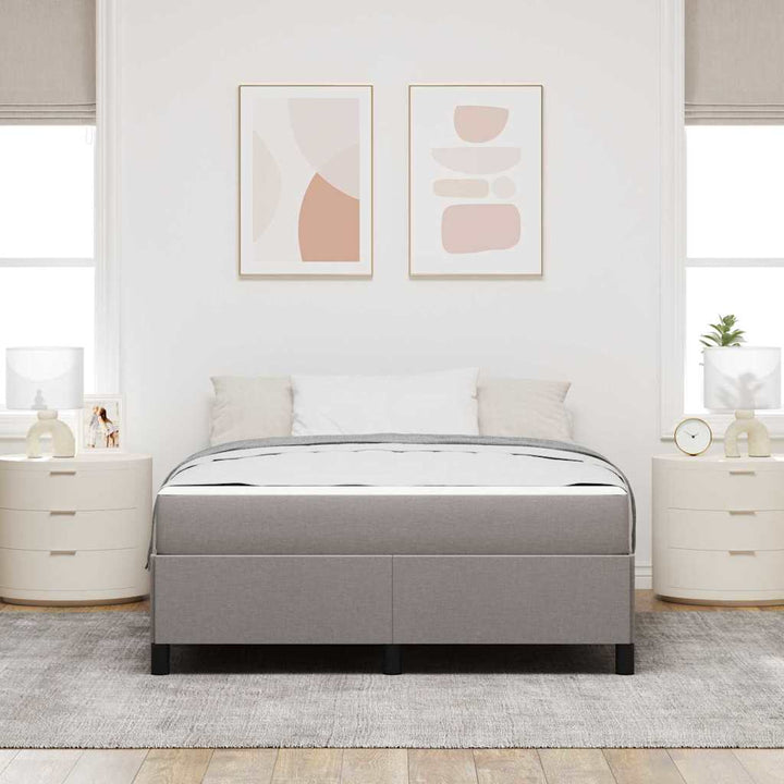 Box spring seng Gråbrun og Sort 160 x 200 cm