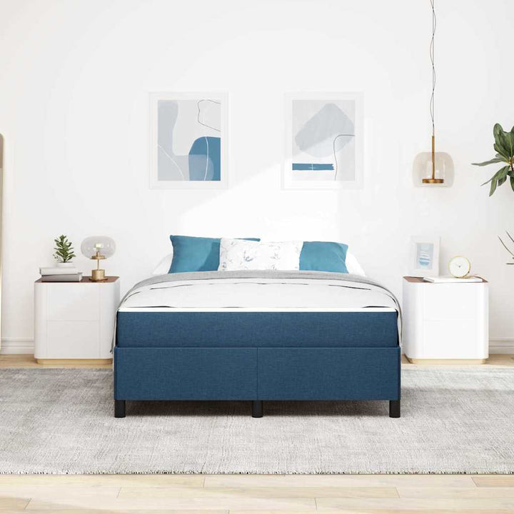 Box spring seng Blå og Sort 160 x 200 cm