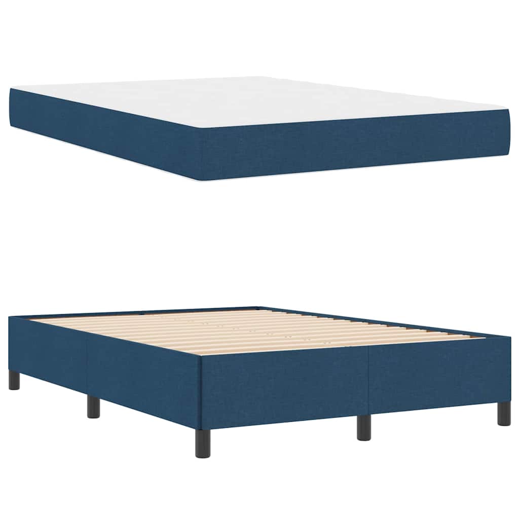 Box spring seng Blå og Sort 160 x 200 cm