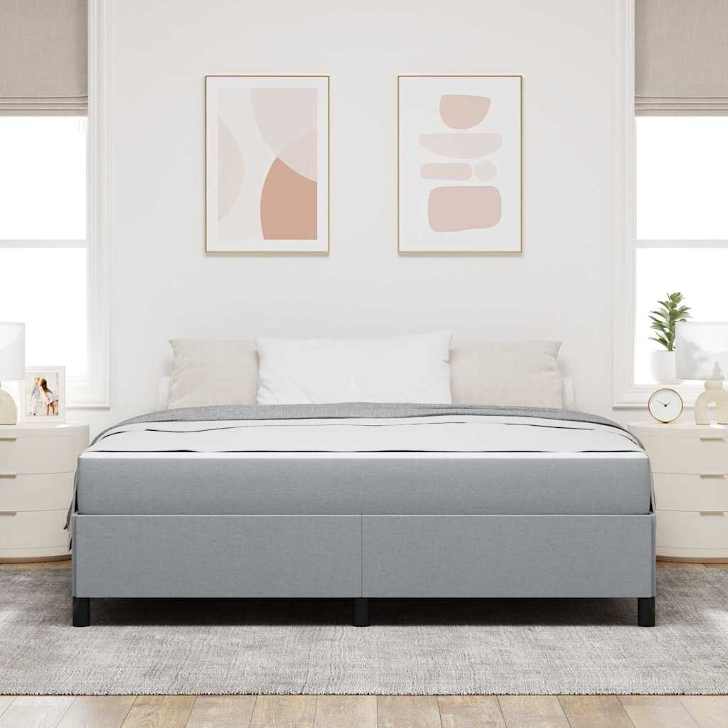 Box spring seng Lys grå og sort 180 x 200 cm