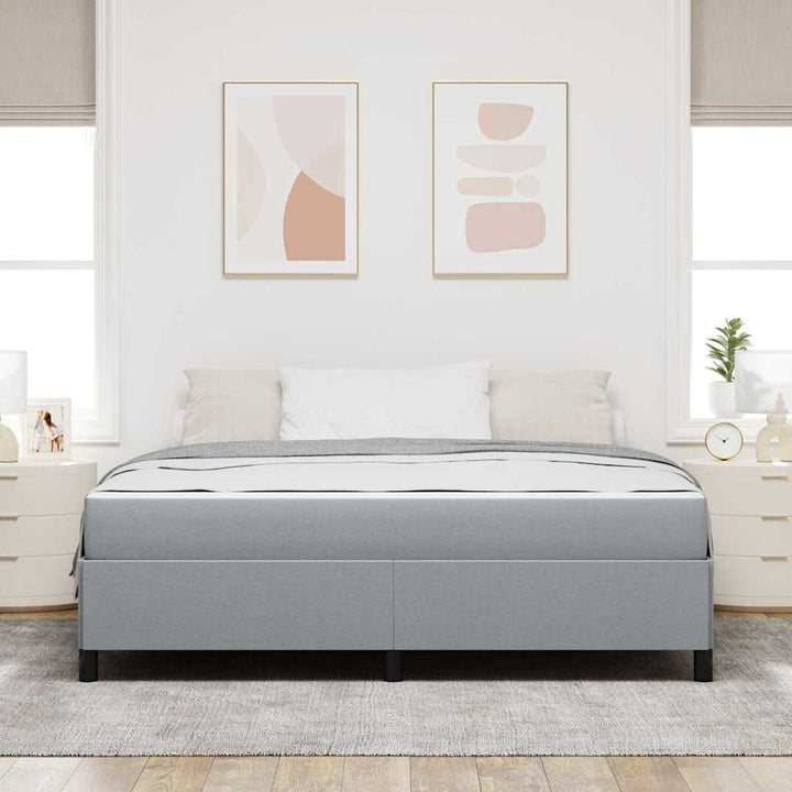 Box spring seng Lys grå og sort 180 x 200 cm