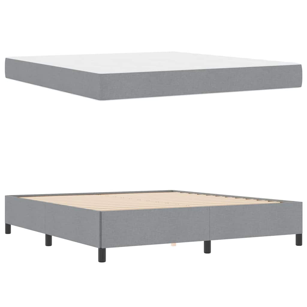 Box spring seng Lys grå og sort 180 x 200 cm