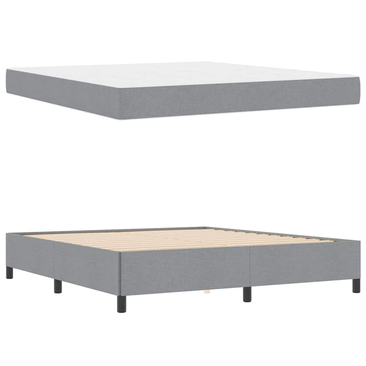 Box spring seng Lys grå og sort 180 x 200 cm