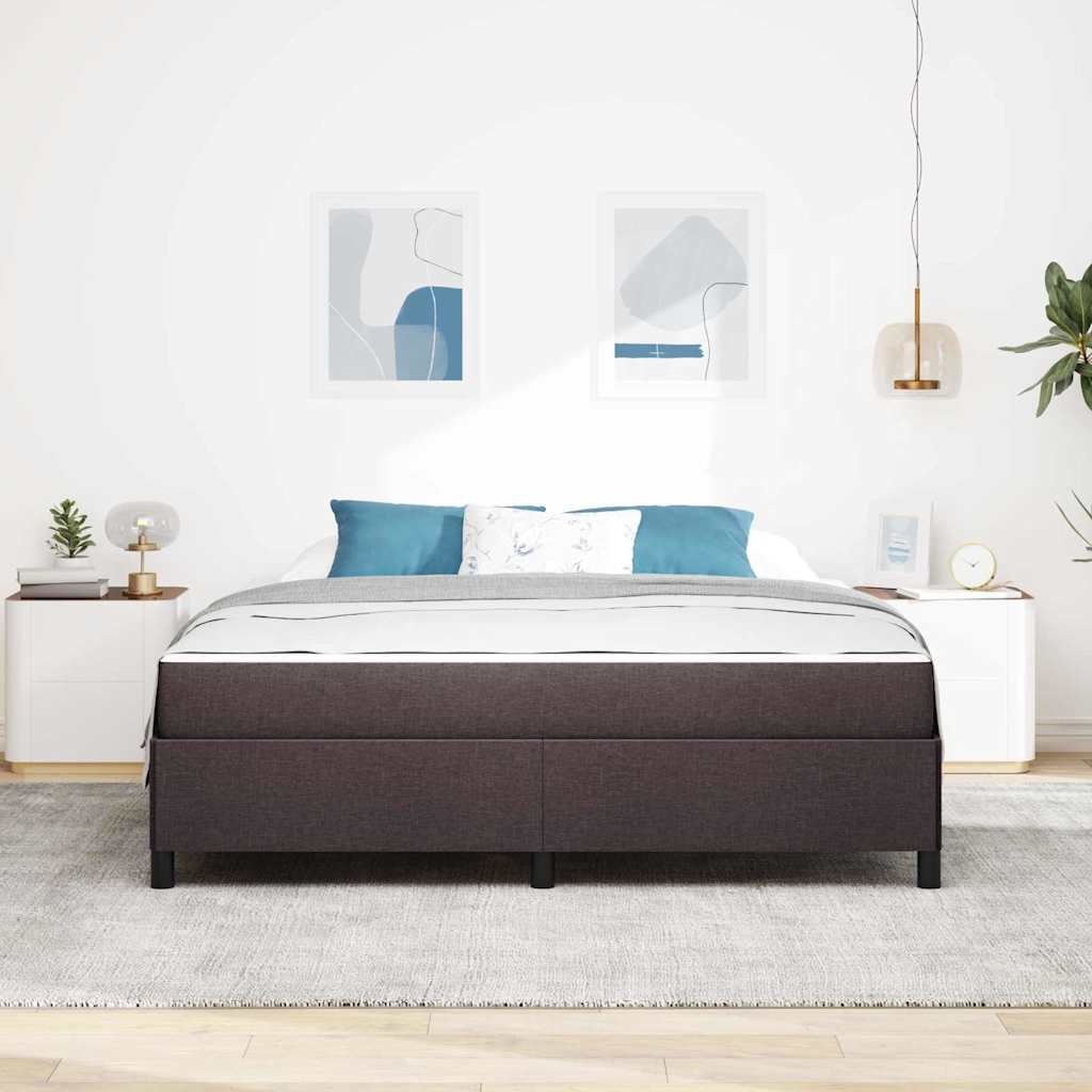 Box spring seng Brun 180 x 200 cm Stof og konstrueret træ
