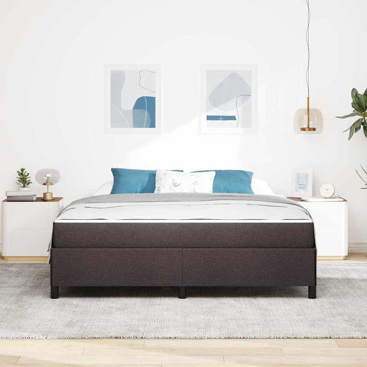 Box spring seng Brun 180 x 200 cm Stof og konstrueret træ