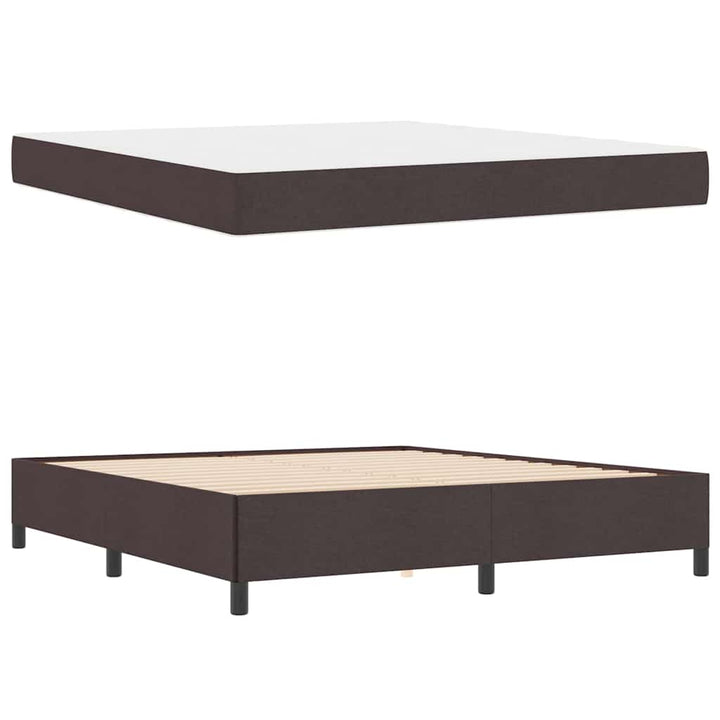 Box spring seng Brun 180 x 200 cm Stof og konstrueret træ
