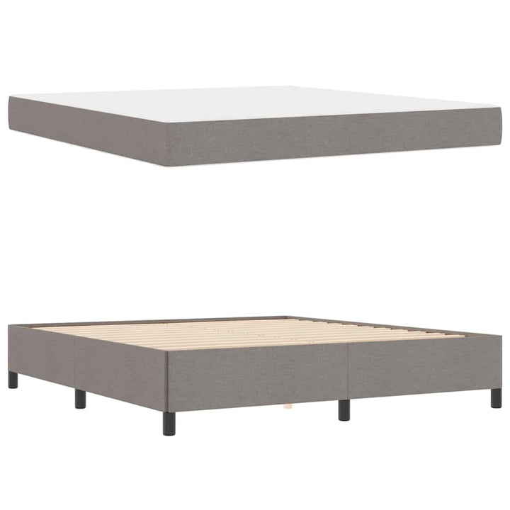 Box spring seng Gråbrun og Sort 180 x 200 cm