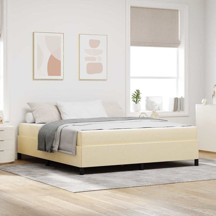 Box spring seng Creme og Sort 180 x 200 cm