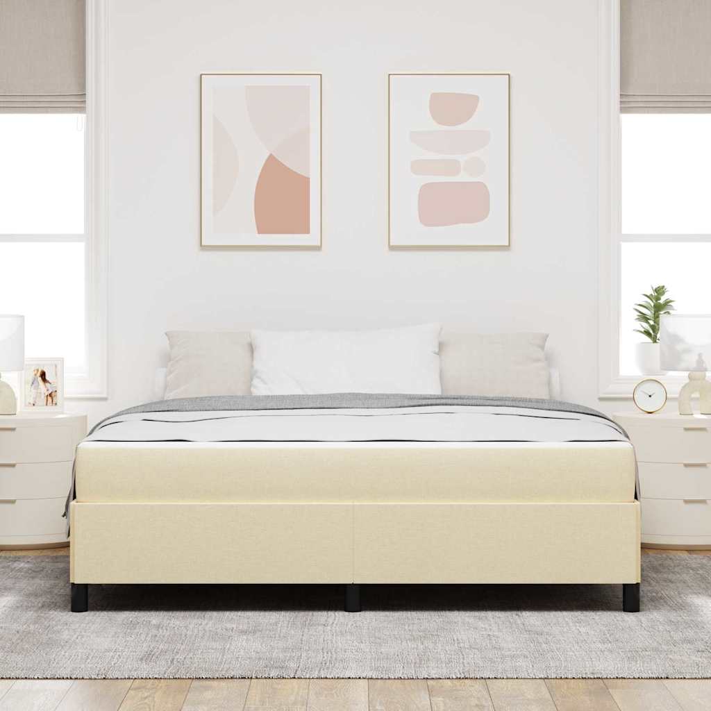 Box spring seng Creme og Sort 180 x 200 cm