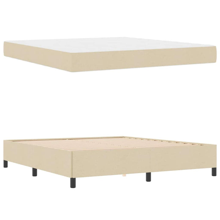 Box spring seng Creme og Sort 180 x 200 cm