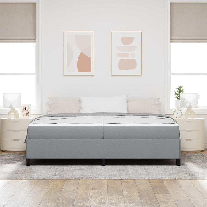 Box spring seng Lys grå og sort 200 x 200 cm