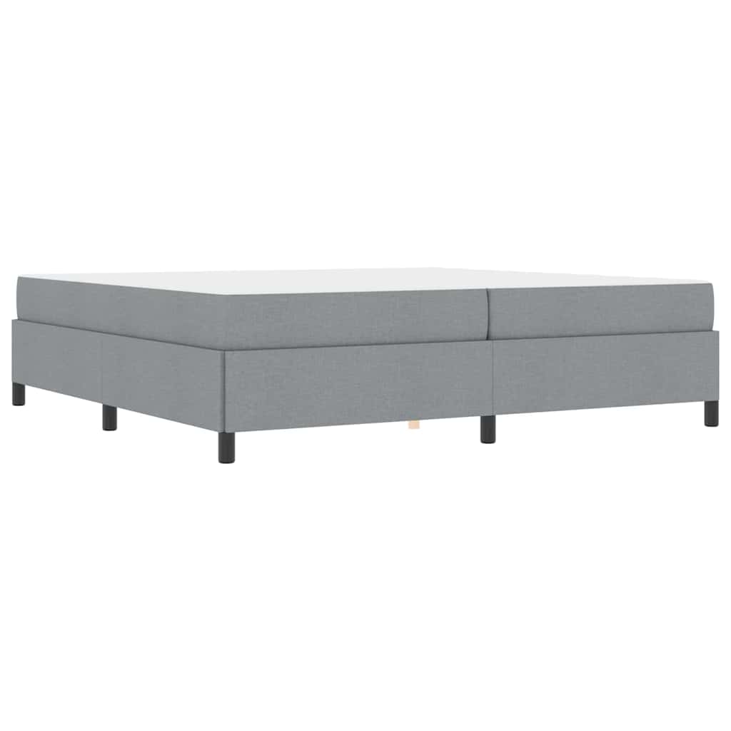 Box spring seng Lys grå og sort 200 x 200 cm