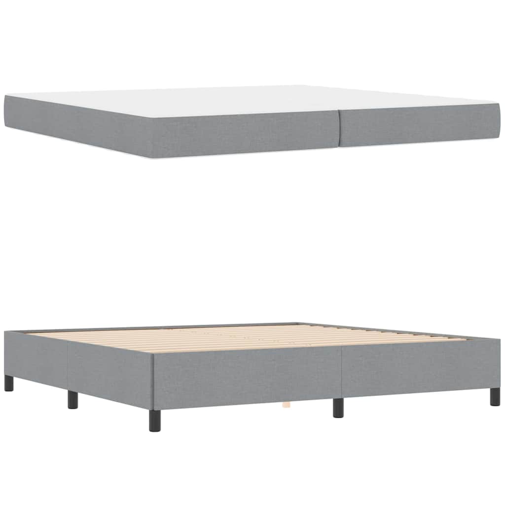 Box spring seng Lys grå og sort 200 x 200 cm