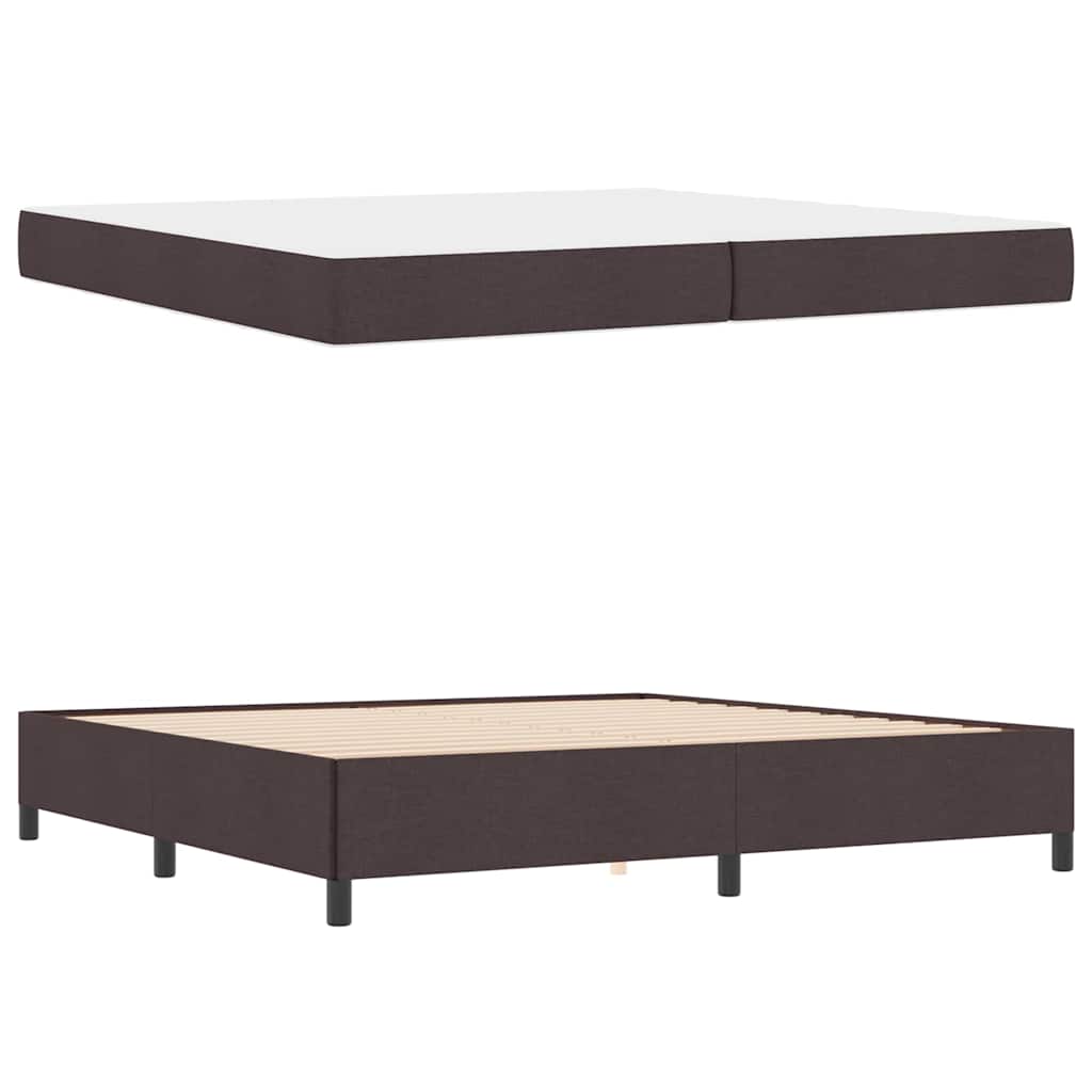 Box spring seng Brun 200 x 200 cm Stof og konstrueret træ