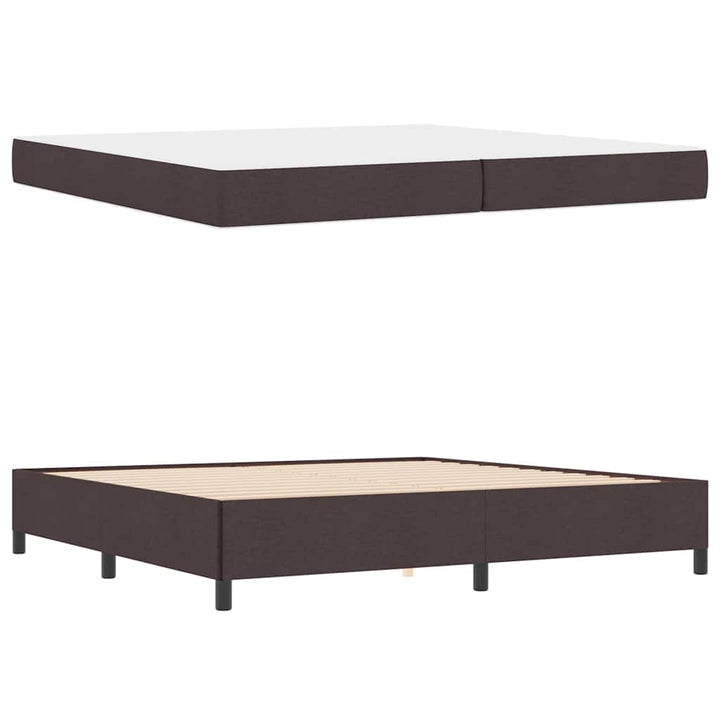 Box spring seng Brun 200 x 200 cm Stof og konstrueret træ