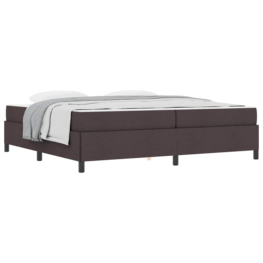 Box spring seng Brun 200 x 200 cm Stof og konstrueret træ