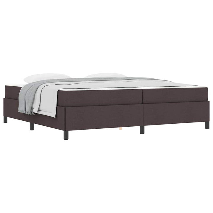 Box spring seng Brun 200 x 200 cm Stof og konstrueret træ