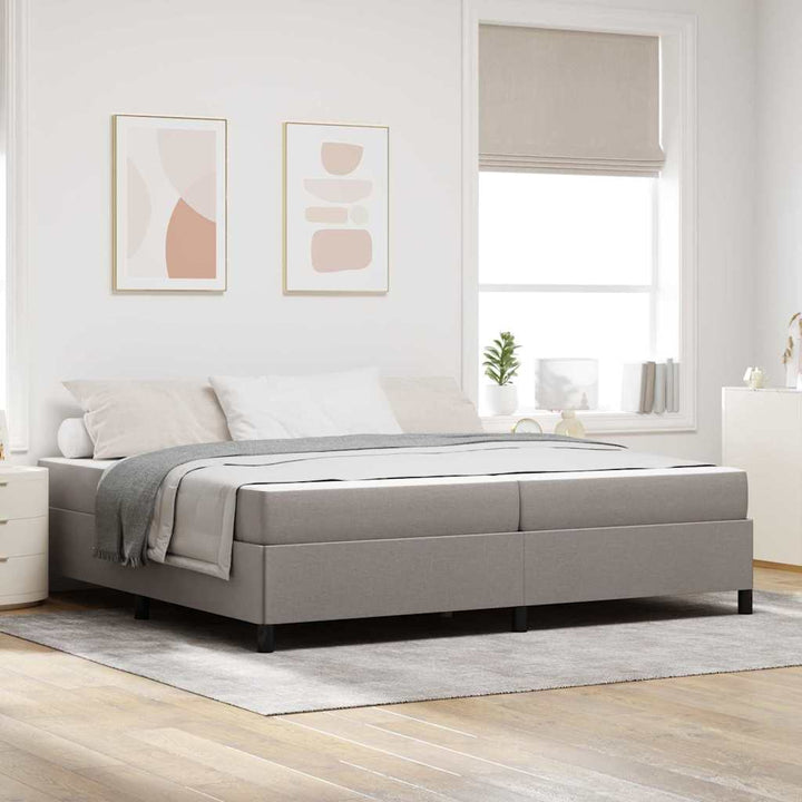 Box spring seng Gråbrun og Sort 200 x 200 cm