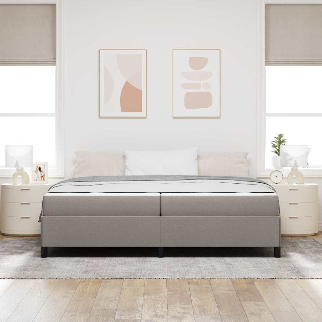Box spring seng Gråbrun og Sort 200 x 200 cm
