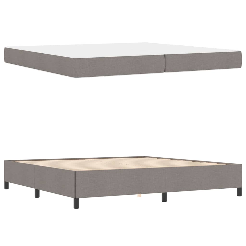 Box spring seng Gråbrun og Sort 200 x 200 cm