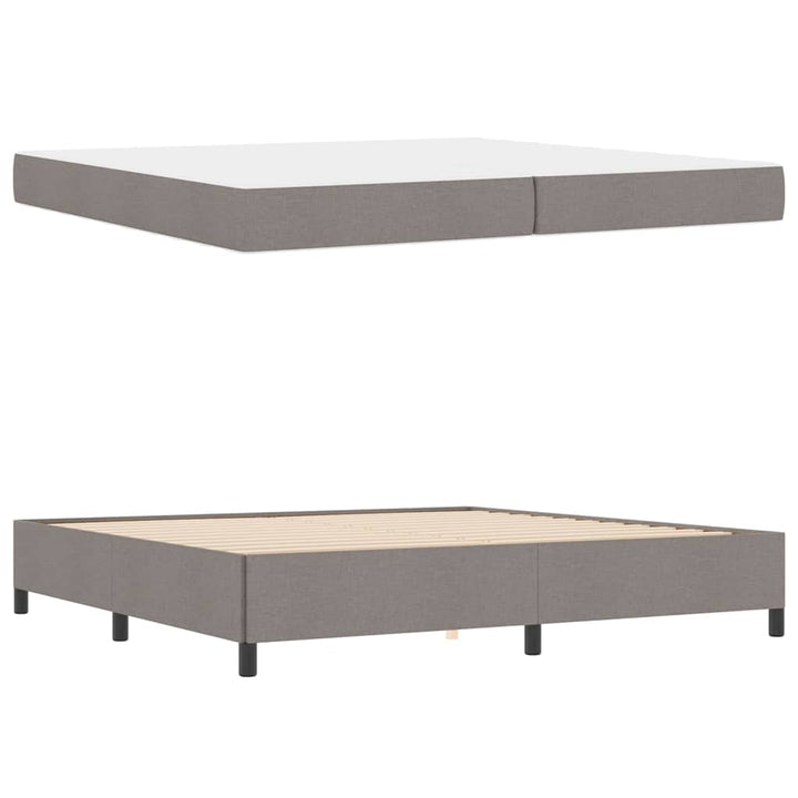Box spring seng Gråbrun og Sort 200 x 200 cm